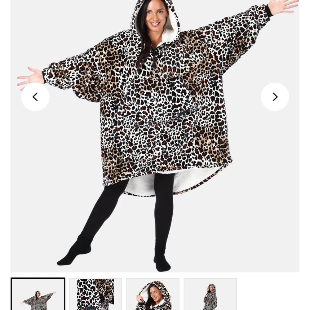 Leopard Print Oversized Wearable Blanket